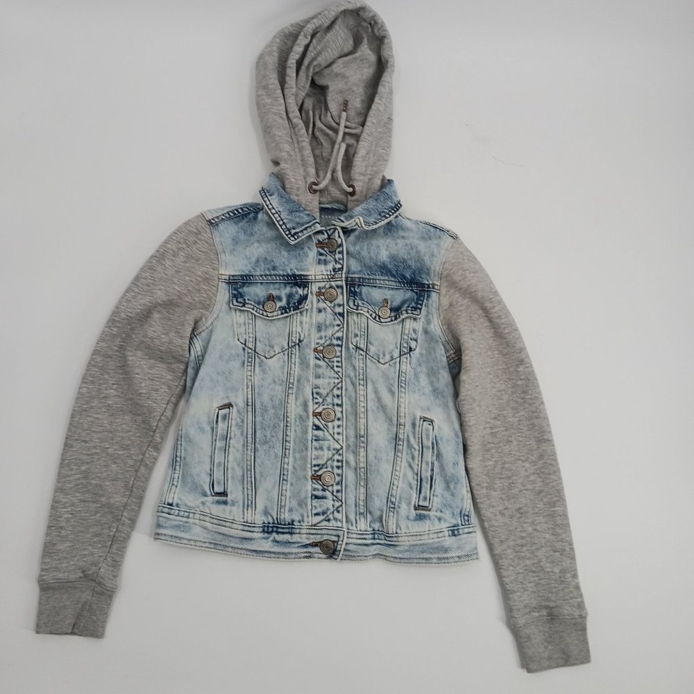 AEROPOSTALE WOMENS XS JEAN HOODIE JACKET - Picture 14 of 15